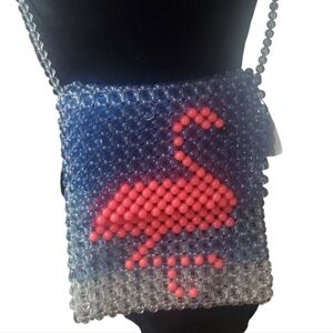Crew Cuts Beaded Flamingo Crossbody Bag NWT